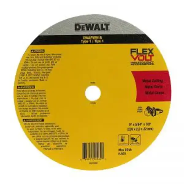 DEWALT-(DWAFV8918): Dewalt Xr Flexvolt Ceramic Metal Cutoff Wheel 230Mm X 2.0Mm X 22.23Mm