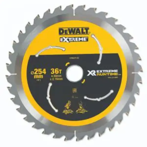 DEWALT-(DT90274-QZ): Dewalt Xr Extreme Runtime Circular Saw Blade 254Mm X 36T (16/20/25/25.4/30Mm)