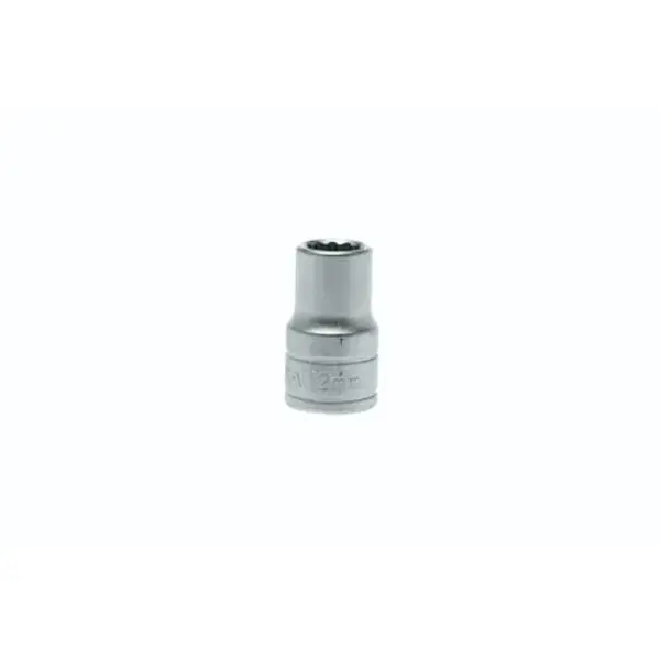 Teng Tools-1/2" Dr Socket 12Mm 12Pt-M120512: 12 Point Bi-Hexagon Socket For Easier Alignment;Chrome Vanadium;Satin Finish For A Better Grip When Handling The Socket;Ball Bearing Recess On The Female End To Grip The Ratchet;Designed And Manufactured To Din3120/3124 And Iso2725;Supplied With A Metal Socket Clip For Use With A Socket Rail