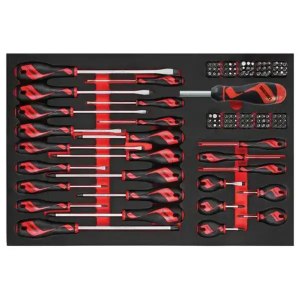 TENG TOOLS-122 Pc Eva Mga Drive Set-TTEMD122N Teng Tools-122 Pc Eva Mga Drive Set-Ttemd122N: Tt-Mv Plus Steel Alloy For Greater Strength And Material Flexibilty;Ergonomically Designed Bi-Material Handle For Easy Use With Higher Torque;Hanging Hole In The Handle For Use As A T Handle Or With A Fall Protection Wire;The Handle Is Moulded Around The Blade To Give A Higher Torque Capacity;Tools Are Held In Place Using Three Colour Pre-Cut High-Density Eva Foam;Designed To Fit Exactly In The Larger Tengtools Tool Box Drawers;Can Be Used As A Set On It'S Own Or As Part Of The Tengtools Tool Control System;Organised In A Foam Inlay Module Size 4X4 (Foam4X4)
