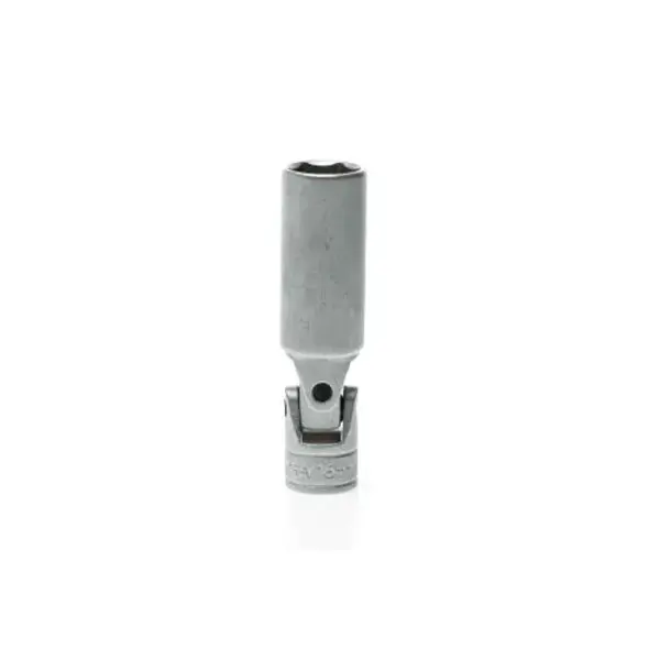 Teng Tools-3/8" Dr Flexi Spark Plug Socket 16Mm-5/8"-M380041: Chrome Vanadium;Rubber Insert Holds The Spark Plug In Place To Prevent It Dropping;Satin Finish For A Better Grip When Handling The Socket;6 Point Single Hexagon Socket For A Better Grip;Ball Bearing Recess On The Female End To Grip The Ratchet;Supplied With A Metal Socket Clip For Use With A Socket Rail