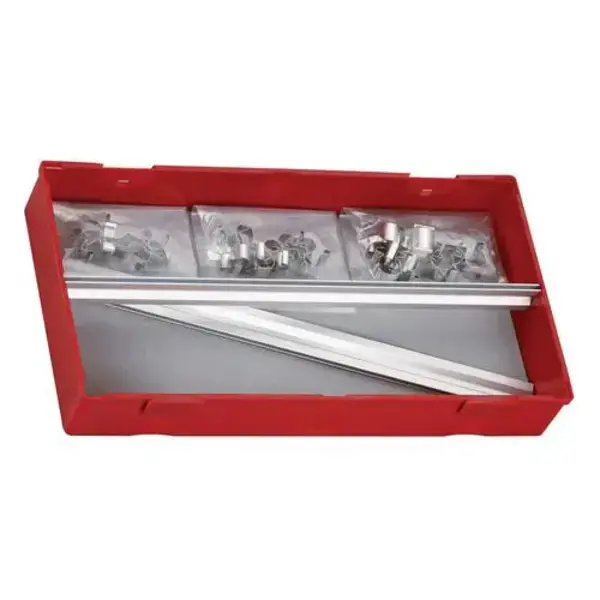 Teng Tools-32 Pc Socket Clip Rail Set Tc-Tray-Ttalu: Includes 2 Clip Rails And Clips For 1/4