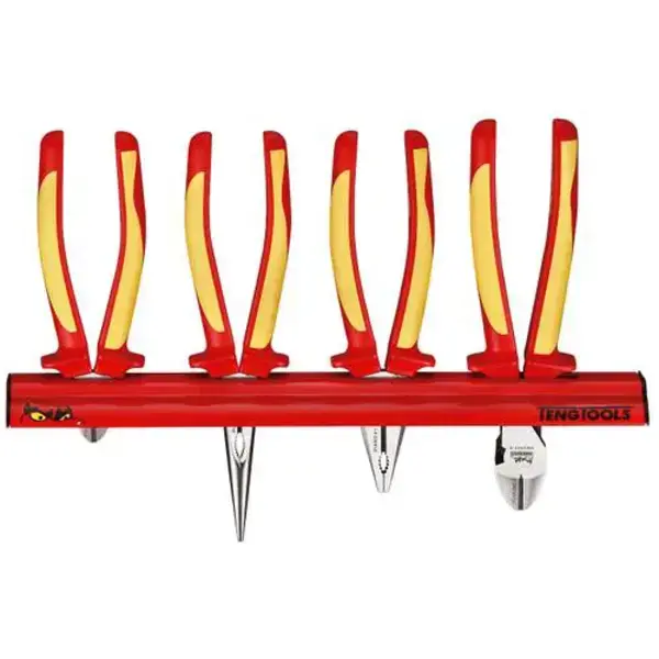 Teng Tools-4 Pc Vde Pliers Set Wall Rack-Wrmbv04: Approved For Live Working Up To 1