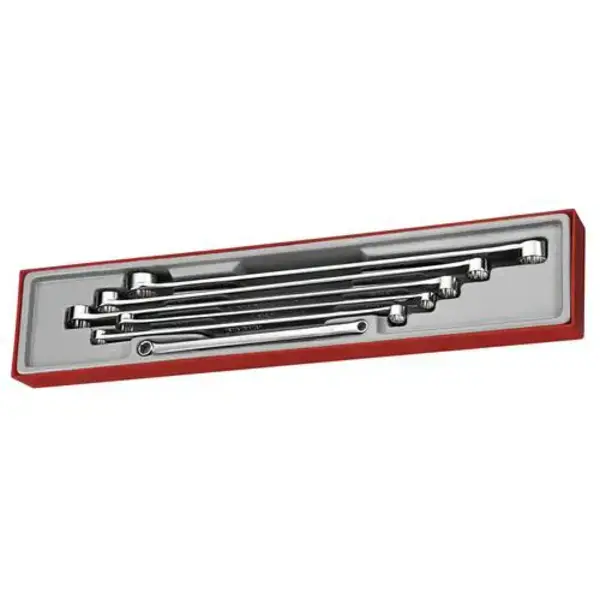 Teng Tools-6Pcs Flat Extra Long Ring Spanner-Ttxfls06: Different Size At Each End To Give 12 Sizes In Total;Extra Long