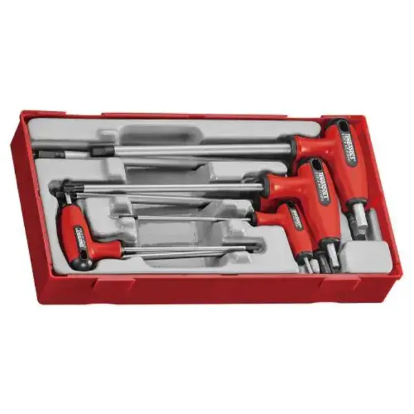 Teng Tools-Teng - 7Pc Hex T-Handle Set Tc-Tray-Tthex7S: Regular Hex End On The Short And Long Arms Gives The Ability To Apply Higher Torque;Removable Lid And Dove Tail Joints;Organised In A Tool Tray Module Size 1 (Tt1)