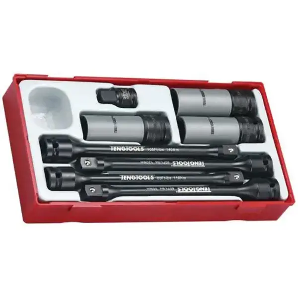 Teng Tools-8 Pc Torque Stick Set Tc-Tray-Ttts08: For The Correct Tightening Of Wheel Nut Sockets On Cars;When The Correct Torque Is Reached The Torque Stick Socket End Stops Turning While The Drive End Springs Back With Each Stroke;Reduces The Risk Of Sheared Wheel Nut Bolts Or Distorted Rims And Brake Discs;Chrome Molybdenum Wheel Nut Sockets With Protective Inserts To Avoid Damage To Wheels;Organised In A Tool Tray Module Size 1 (Tt1)