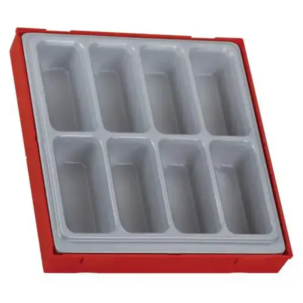 Teng Tools-Add On Double Tc-Tray With 8 Compartments-Ttd01: Storage Module With 8 Compartments;Ideal For Storing Small Components And Consumables ;Removable Lid And Dove Tail Joints;Organised In A Tool Tray Module Size 2 (Tt2)