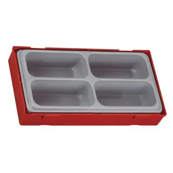 Teng Tools-Add On Tc-Tray With 4 Compartments-Tt03: Storage Module With 4 Compartments;Ideal For Storing Small Components And Consumables;Removable Lid And Dove Tail Joints;Organised In A Tool Tray Module Size 1 (Tt1)