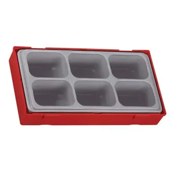 Teng Tools-Add On Tc-Tray With 6 Compartments-Tt04: Storage Module With 6 Compartments;Ideal For Storing Small Components And Consumables;Removable Lid And Dove Tail Joints;Organised In A Tool Tray Module Size 1 (Tt1)