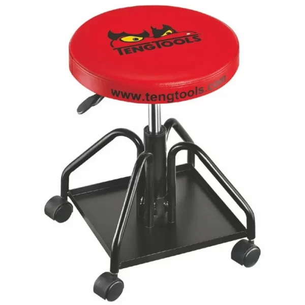 Teng Tools-Mechanic'S Chair-Tca06: Adjustable Height To Ensure A Comfortable Working Position;Padded Seat With The Tengtools Logo;Swivel Castors To Move Around Easily;Handy Storage Shelf In The Bottom Of The Stool Keeping Components Close To Hand