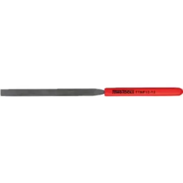 Teng Tools-Needle File Round Edge Flat-Ttnf12-12: 160Mm Long With A Plastic Handle For Use With More Detailed Work;Smooth Cut;Hand File Type