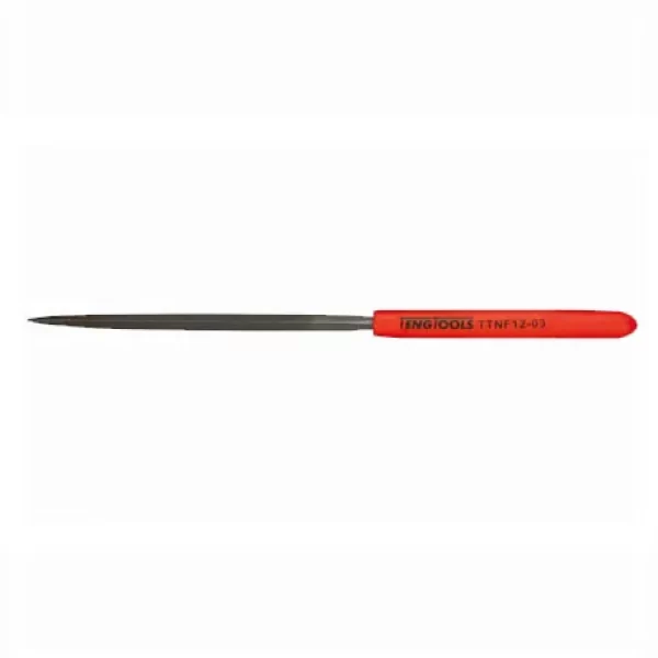 Teng Tools-Needle File Three Square-Ttnf12-03: 160Mm Long With A Plastic Handle For Use With More Detailed Work;Smooth Cut;Hand File Type