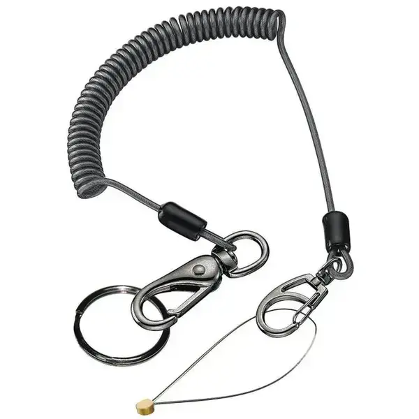 Teng Tools-Safety Wire-Ssh01: For Securing Tools When Working At A Height ;Locking Wire With A Spring Clip Hook At Each End Plus A Fixing Wire;Plastic Covered (3Mm Diameter) Stainless Steel Spiral Wire (1Mm Diameter) With A Maximum Load Of 3 Kilos;Stretches From 430Mm To 1.6 Meters
