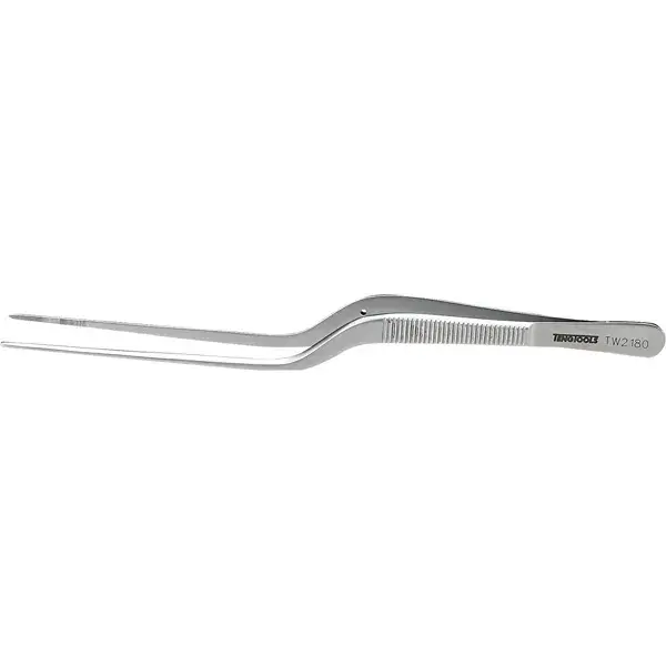Teng Tools-Stainless Precision Tweezer Z-Shaped 170Mm-Tw2180: Serrated Jaw For Improved Grip;Made From Special Grade Stainless Steel Suitable For Use In Special Environments;Matt Finish;Hot Drop Forged Construction For Greater Strength And Durability