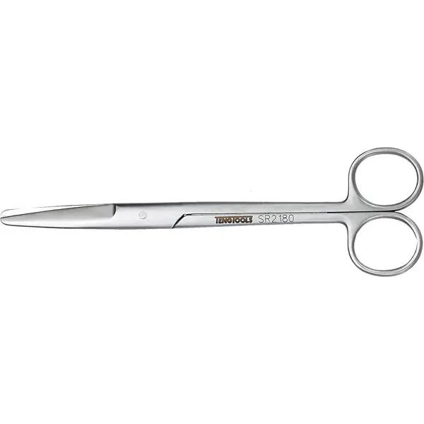 Teng Tools-Stainless Scissors Straight/Blunt 180Mm-Sr2180: Straight Cutting Jaws;Sharp Cutting Edge;Special Grade Stainless Steel;Hot Drop Forged For Strength;Matt Finish