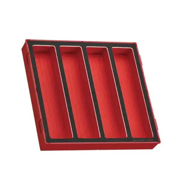 Teng Tools-Teng - Tool Box Storage Eva Tray 4 Sections-Ted00: Storage Module With 4 Compartments;Three Colour Pre-Cut High-Density Eva Foam;Ideal For Storing Small Items As Part Of A Tool Kit Or Work Station;Removable Lid And Dove Tail Joints;Organised In A Foam Inlay Module Size 2 (Foam2)