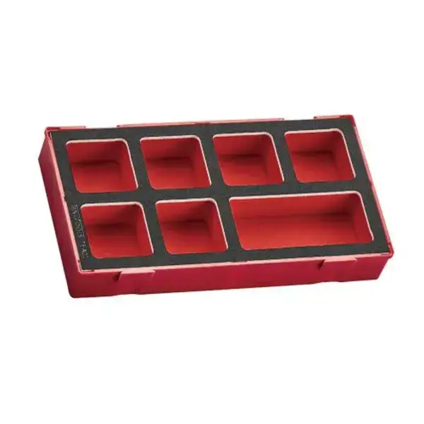 Teng Tools-Teng - Tool Box Storage Eva Tray 7 Sections-Tea01: Storage Module With 7 Compartments;Three Colour Pre-Cut High-Density Eva Foam;Ideal For Storing Small Items As Part Of A Tool Kit Or Work Station;Removable Lid And Dove Tail Joints;Organised In A Foam Inlay Module Size 1 (Foam1)