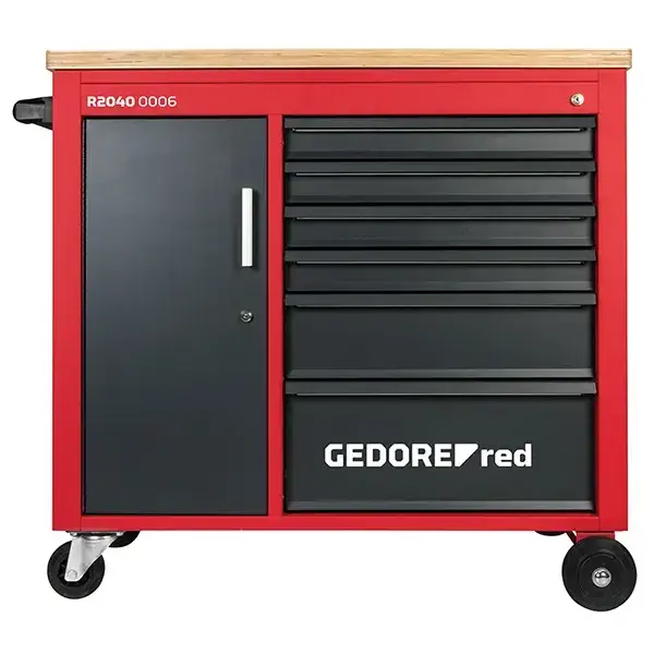 Gedore Red-Large Storage Space With Adjustable Shelf; Separately Lockable