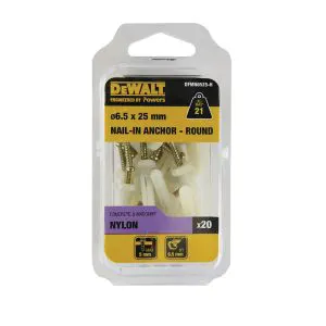 DEWALT-(DFMN6525-H): Dewalt Nailin Ny/Zy Round Head 6.5X25Mm (Pack Of 20)