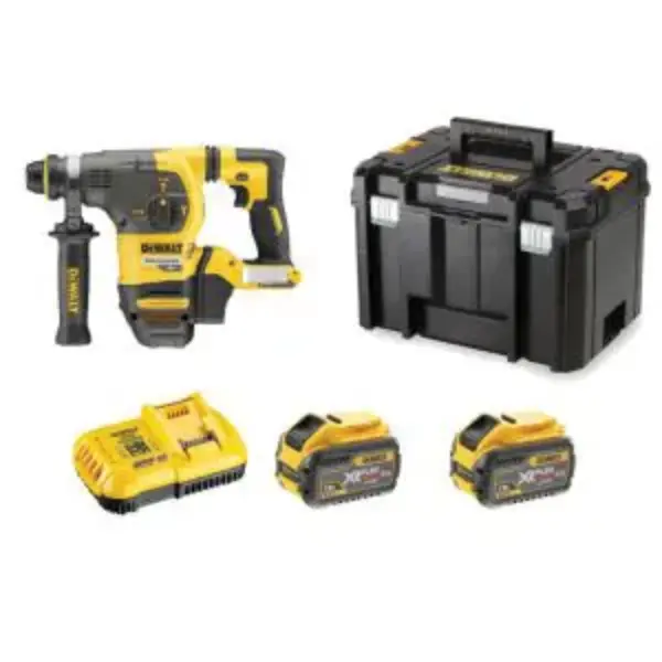 DEWALT-(DCH333X2-XE): Dewalt 54V Xr Flexvolt Brushless 3 Mode Sds+ Dedicated Hammer 3Kg Kit - 9Ah