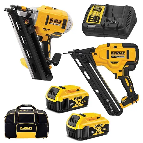 DEWALT-(DCZ2650P2-XE) DEWALT-(DCZ2650P2-XE): Dewalt 18V Xr 5.0Ah 2 Piece Framing & Finisher Nailer Kit