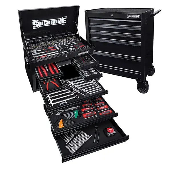 SIDCHROME-(SCMT10160HB): Sidchrome 204 Piece Metric/Af Drive Tool Kit - Black