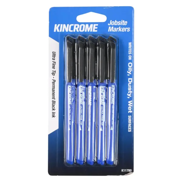 Kincrome-Perm Marker U/F Pt 5Pk - Blk-K11780: Perm Marker U/F Pt 5Pk - Blk