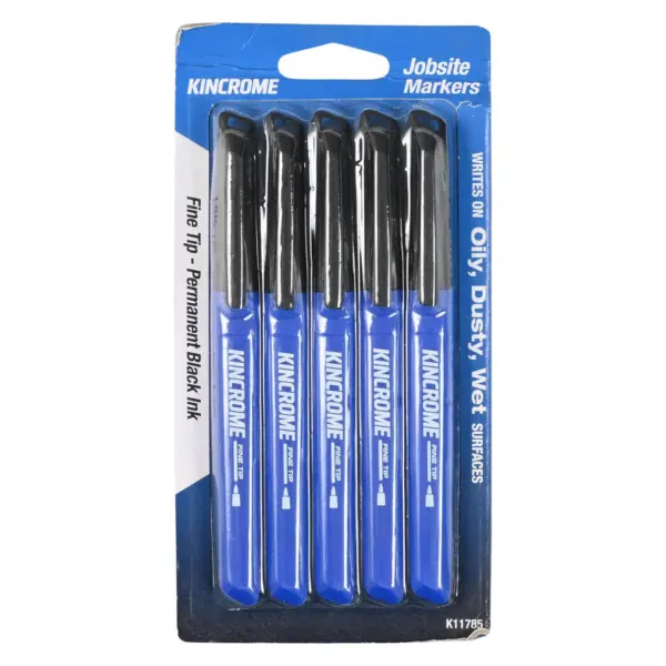 Kincrome-Perm Marker Fine Pt 5Pk - Blk-K11785: Perm Marker Fine Pt 5Pk - Blk