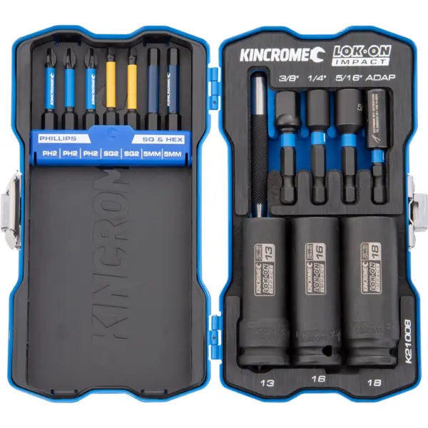 KINCROME-15 Pce Impact Bit & Skt Set-K21008 Kincrome-15 Pce Impact Bit & Skt Set-K21008: 15 Pce Impact Bit & Skt Set
