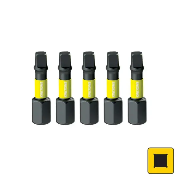 Kincrome-Impact Bit Sq#2 25Mm 5 Pck-K21271: Impact Bit Sq#2 25Mm 5 Pck