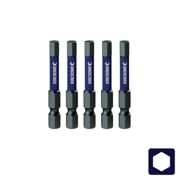 Kincrome-Impact Bit Hex 4Mm 50Mm 5 Pck-K21331: Impact Bit Hex 4Mm 50Mm 5 Pck