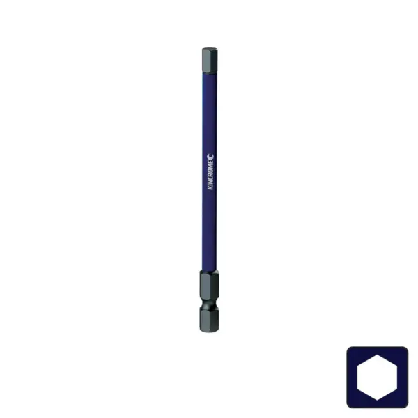 Kincrome-Impact Bit Hex 4Mm 100Mm 1 Pck-K21335: Impact Bit Hex 4Mm 100Mm 1 Pck