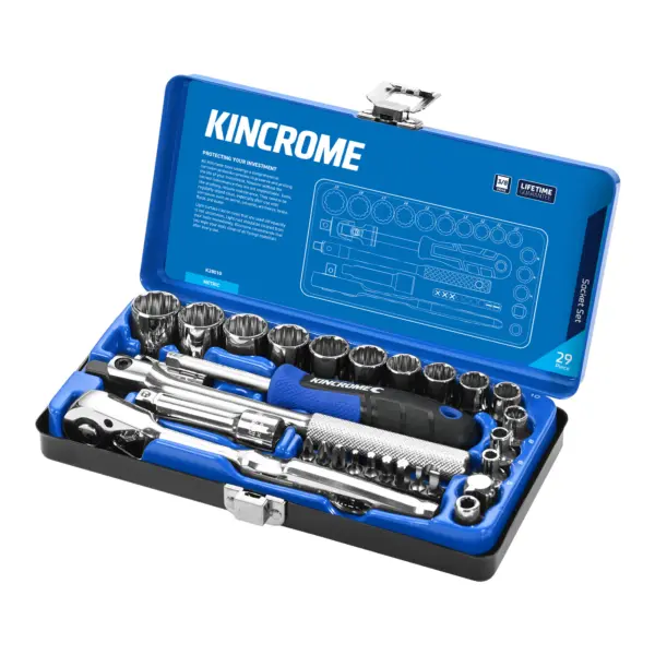 KINCROME-Skt Set 29 Pce 3/8″ Drv Met-K28010 Kincrome-Skt Set 29 Pce 3/8