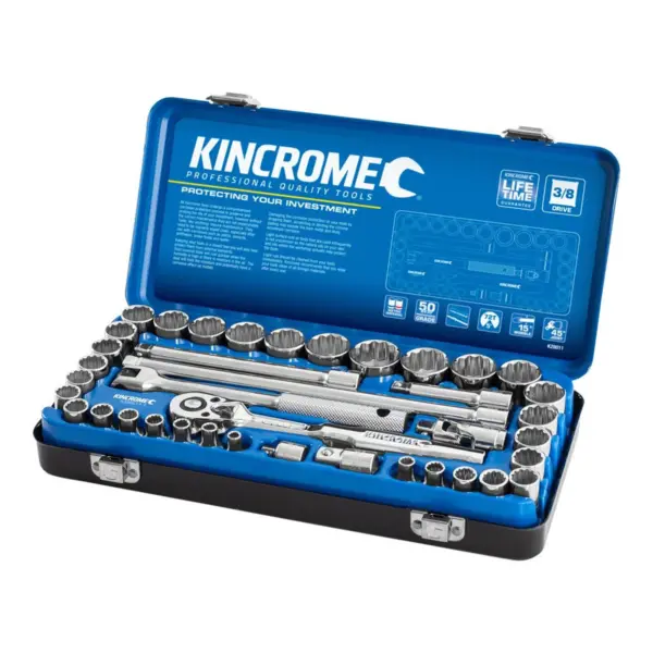 KINCROME-Skt Set 39P 3/8Dr Met/Imp-K28011 Kincrome-Skt Set 39P 3/8Dr Met/Imp-K28011: Skt Set 39P 3/8Dr Met/Imp