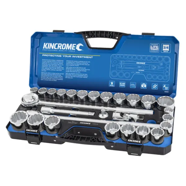 KINCROME-Socket Set 3/4 Drv 28P Met/Af-K28045 Kincrome-Socket Set 3/4 Drv 28P Met/Af-K28045: Socket Set 3/4 Drv 28P Met/Af