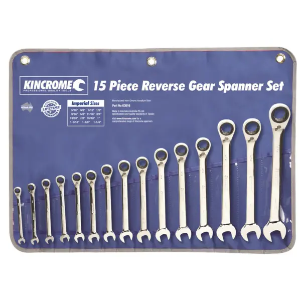 KINCROME-15P Reverse Gear Spanner-Imp-K3016 Kincrome-15P Reverse Gear Spanner-Imp-K3016: 15P Reverse Gear Spanner-Imp