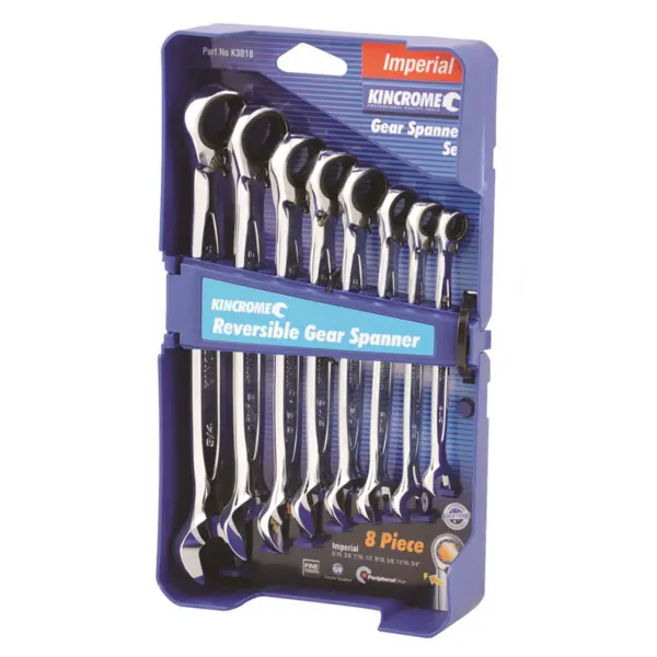 KINCROME-8Pce Reverse Gear Spanner-Imp-K3018 Kincrome-8Pce Reverse Gear Spanner-Imp-K3018: 8Pce Reverse Gear Spanner-Imp