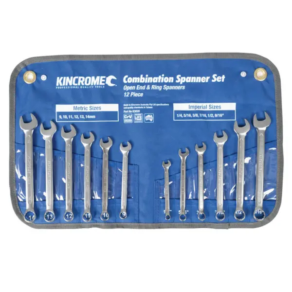KINCROME-Spanner Set Combo 12Pc Af/M-K3020 Kincrome-Spanner Set Combo 12Pc Af/M-K3020: Spanner Set Combo 12Pc Af/M