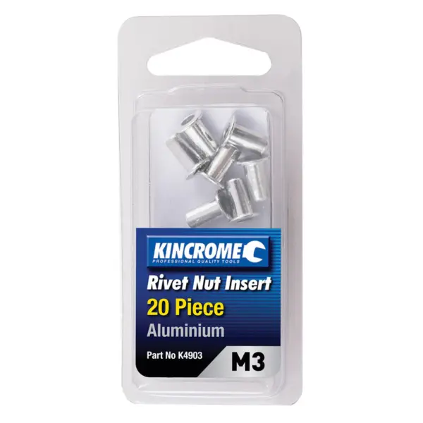 KINCROME-Rivnut Aluminium M3 20 Piece-K4903 Kincrome-Rivnut Aluminium M3 20 Piece-K4903: Rivnut Aluminium M3 20 Piece