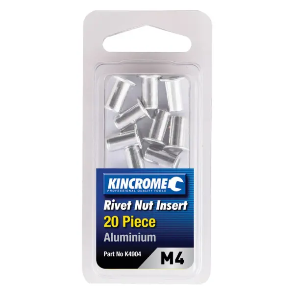 KINCROME-Rivnut Aluminium M4 20 Piece-K4904 Kincrome-Rivnut Aluminium M4 20 Piece-K4904: Rivnut Aluminium M4 20 Piece