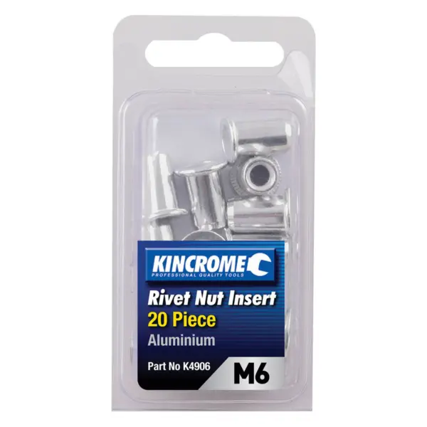 KINCROME-Rivnut Aluminium M6 20 Piece-K4906 Kincrome-Rivnut Aluminium M6 20 Piece-K4906: Rivnut Aluminium M6 20 Piece
