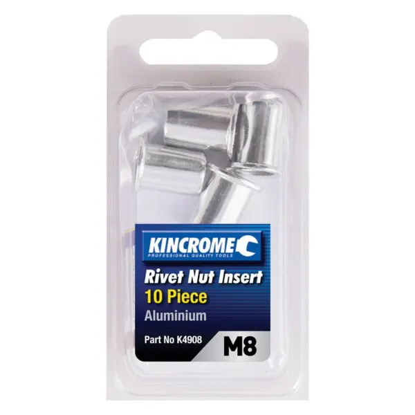 KINCROME-Rivnut Aluminium M8 10 Piece-K4908 Kincrome-Rivnut Aluminium M8 10 Piece-K4908: Rivnut Aluminium M8 10 Piece