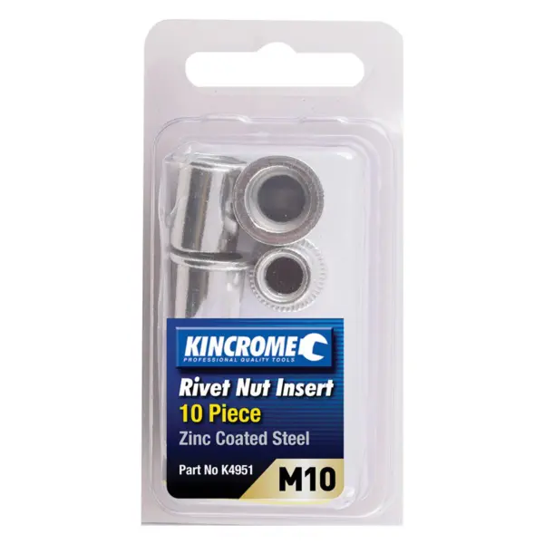 KINCROME-Rivnut Zinc Steel M10 10 Piece-K4951 Kincrome-Rivnut Zinc Steel M10 10 Piece-K4951: Rivnut Zinc Steel M10 10 Piece