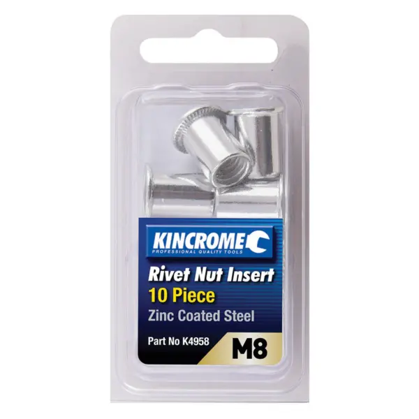 KINCROME-Rivnut Zinc Steel M8 10 Piece-K4958 Kincrome-Rivnut Zinc Steel M8 10 Piece-K4958: Rivnut Zinc Steel M8 10 Piece