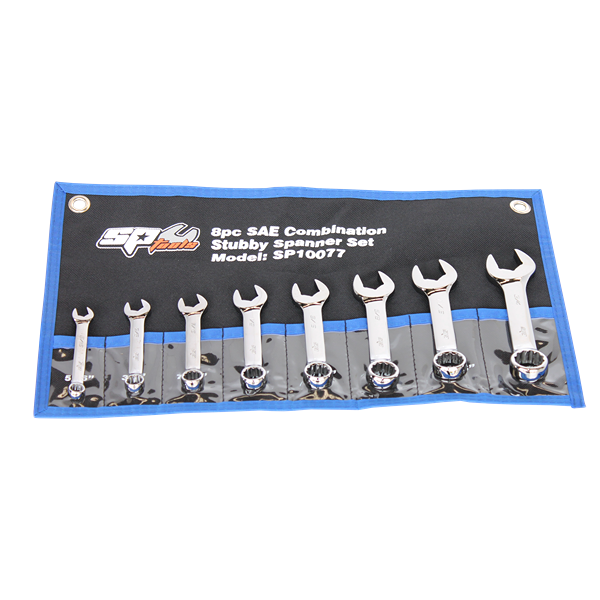 SP TOOLS-SP10077 Sp Tools-Sp10077: 8Pc Sae Roe Stubby Spanner Set