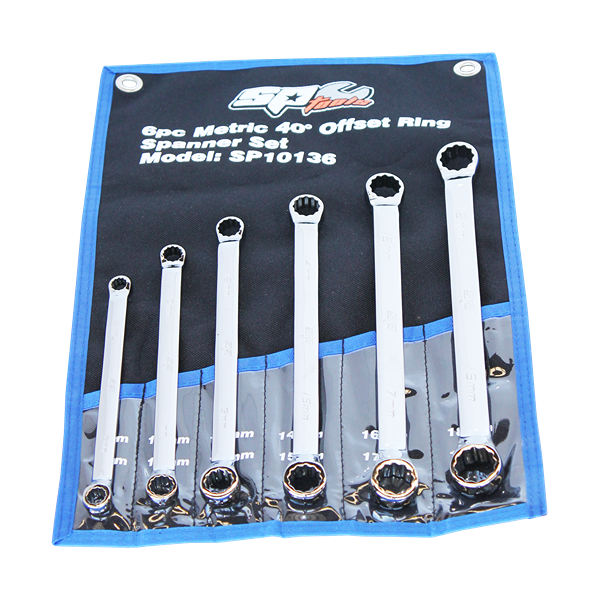 Sp Tools-Sp10136: 6Pc Metric 40° Offset Ring Spanner Set