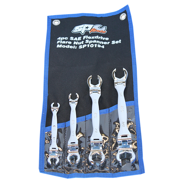 Sp Tools-Sp10194: 4Pc Sae Flex Head Flare Nut Spanner Set