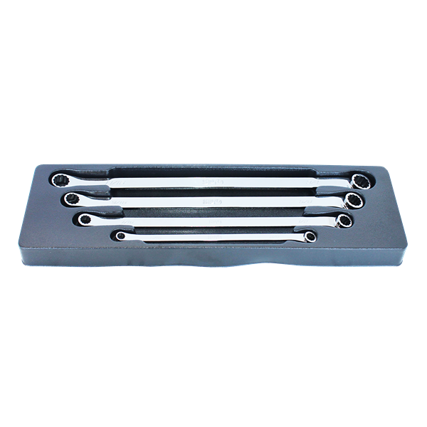 Sp Tools-Sp10284: 4Pc Sae 15° Offset Long Ring Spanner Set