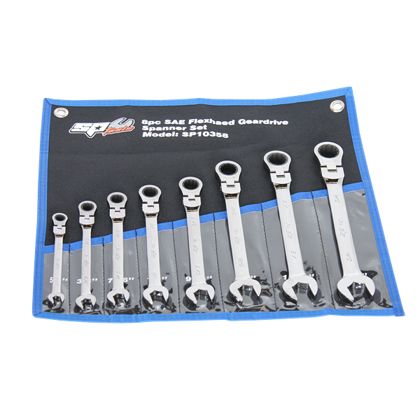 Sp Tools-Sp10358: 8Pc Sae Flexhead Geardrive Spanner Set