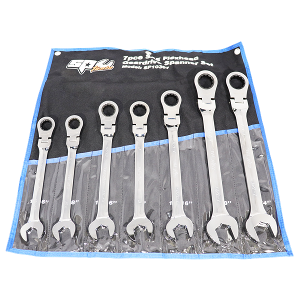 Sp Tools-Sp10367: 7Pc Sae Flexhead Geardrive Spanner Set